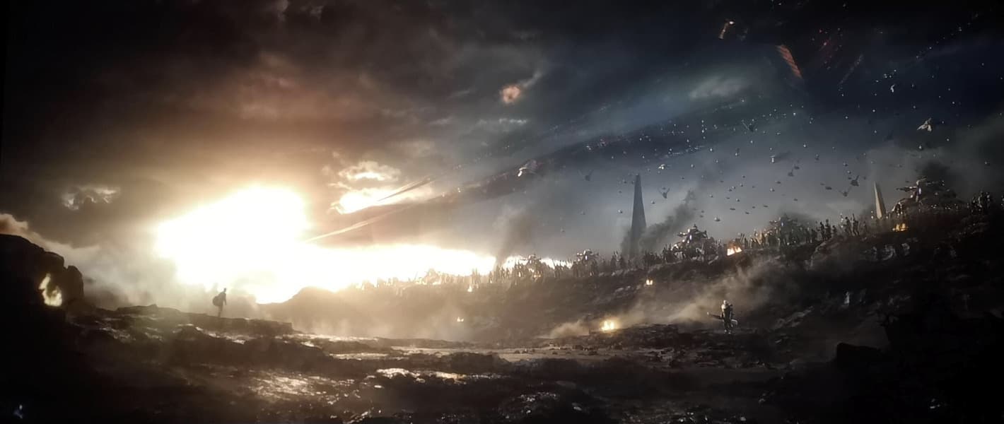 Captain America facing Thanos' army in Avengers: Endgame movie