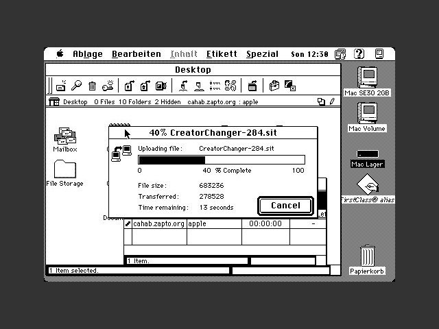 First Class Client, the app used to connect to AMUG's BBS