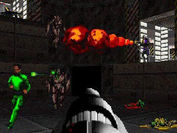 A screenshot from the Macintosh FPS game Marathon